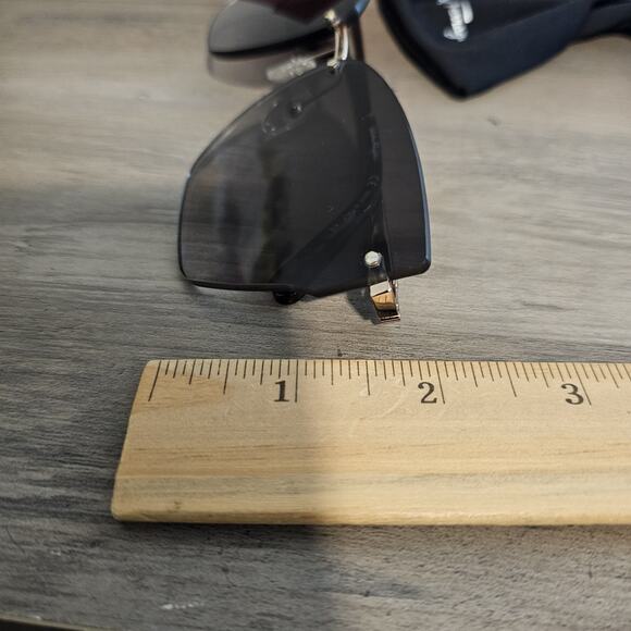 Salvatore Ferragamo SF223S Rimless Butterfly Sunglasses Rose Gold Gray Designer - Picture 13 of 14